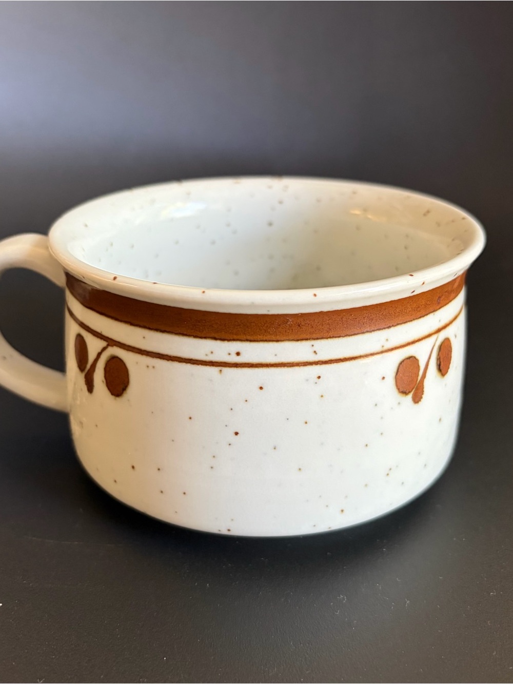 Vintage Otagiri stoneware speckled soup or chili mug